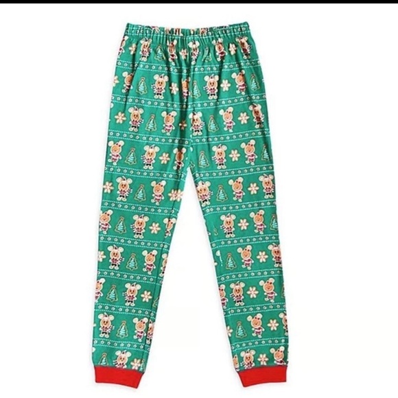Disney Mickey & Minnie Gingerbread Green and Red Women's Pajama Set - Picture 6 of 6